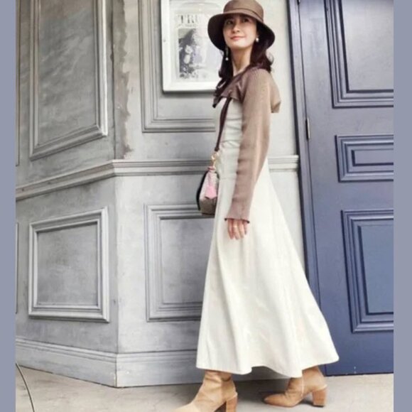 Zara Ecru Vegan Leather Midi Dress – NEW - Picture 6 of 7